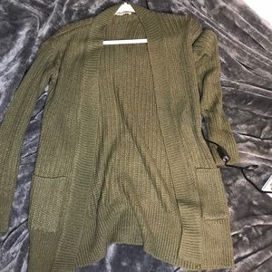 army green cardigan